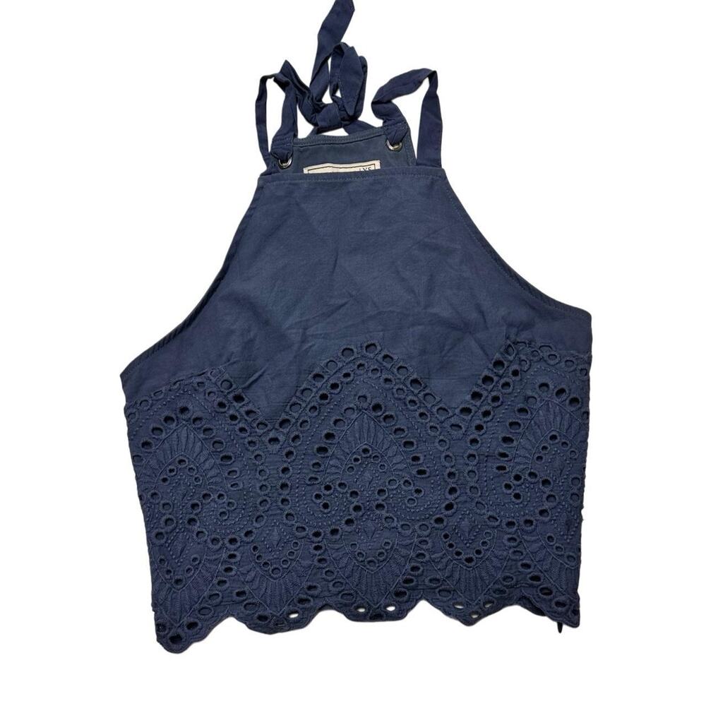 Abercrombie Vintage Boho Eyelet Size XS Embroidered Crotchet Halter Top
